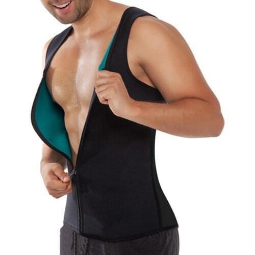 Mens Sweat Vest, Fat Burn Up to 3 Times Faster for Weight loss Neoprene Sauna Waist Trainer Vest with Zipper Sweat Vest