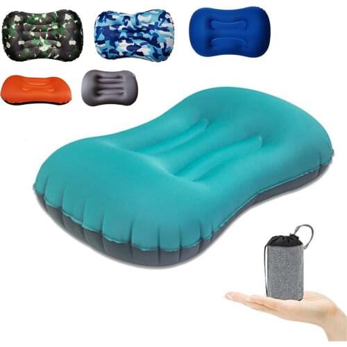 Soft Neck Protective Head Rest Pillow Portable Outdoor Travel Camping Pillow Compressible Inflatable Cushion 6 Colors