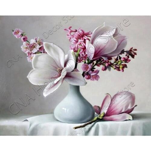 RA0822 New 5D Diy Diamond Painting pink flower Mosaic 3D Cross Stitch kits Full Drill Home Decor Diamond Embroidery kit stickers