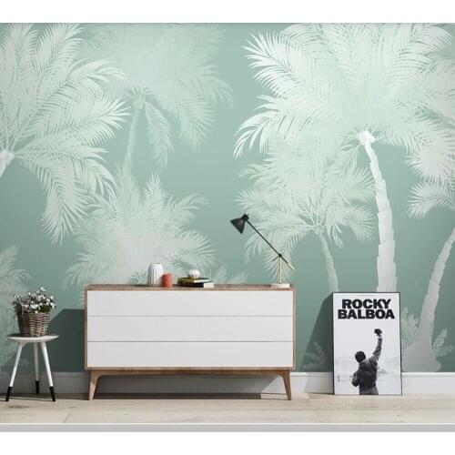Papel de parede Nordic tropical plant coconut tree landscape 3d wallpaper mural,living room bedroom wall papers home decor
