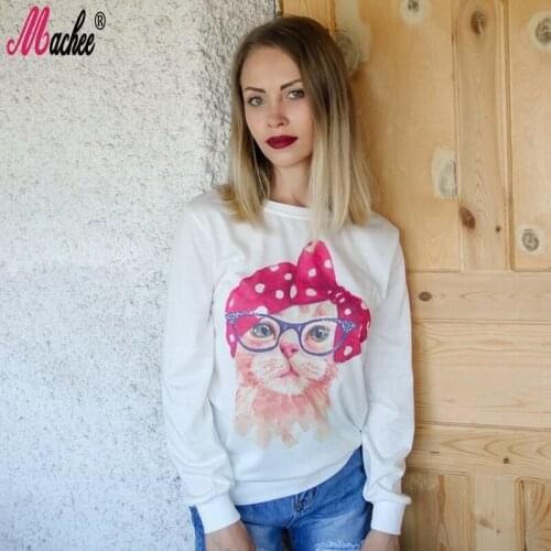 2019 New Top Selling Sweatshirt Women Pullover Casual Animal Print Hoodies Full Sleeve O-neck Women Clothing Tops Casual Hooded