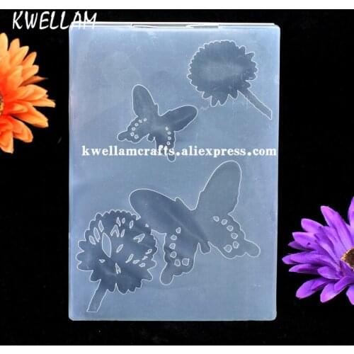 Flowers Butterfly Plastic Embossing Folder For Scrapbook DIY Album Card Tool Plastic Template 12.5x17.8cm KW7062310