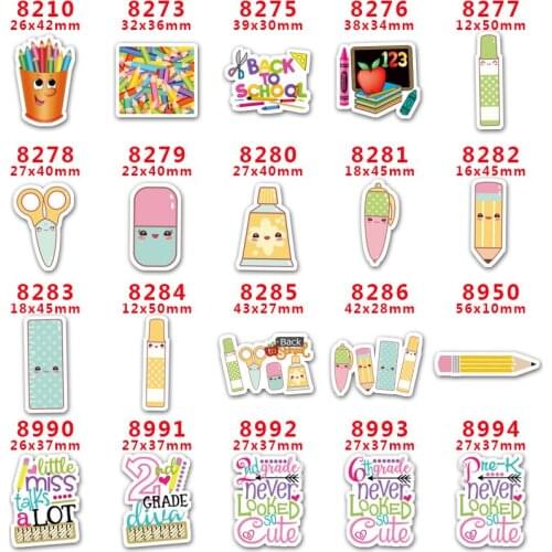 DIY Craft Supplies Sewing Accessories Cartoon Back To School Printed Planar Resins Mold 10 Pieces. PR-8210