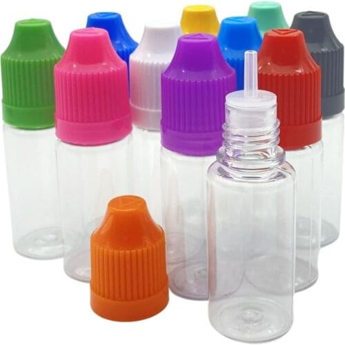Fast Shipping 10pcs 10ml PET Empty Bottle Clear Plastic Bottle for Eye Drop E-Cigarette Liquid Needle Tip Hard Bottle