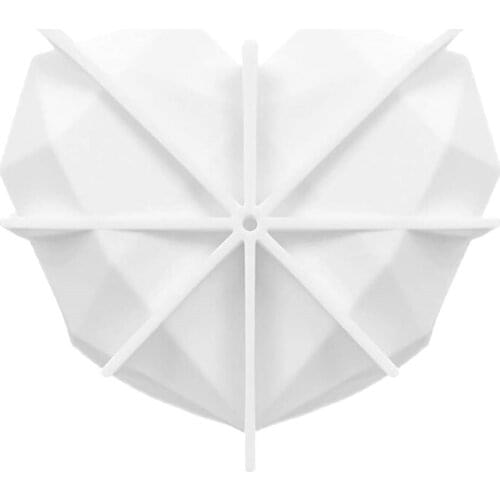 Diamond Heart Love Shape Silicone Cake Molds, Cupcake Mould Oven Safe Mousse Dessert Baking Pan for Chocolate Fondant Clay