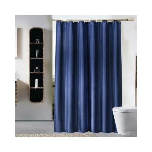Modern Blue Solid Shower Curtain Waterproof Shower Curtains For Bathroom Hotel Waterproof Mold Proof Curtain With Hooks