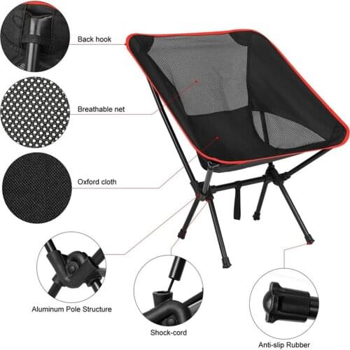 Outdoor Folding Camping chair picnic foldable hiking leisure Travel beach Backpack moon chair portable Fishing chair