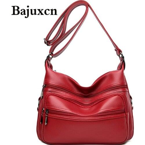 Trendy Luxury Large Capacity Female Bag 2020 Winter New High Quality Ladies Handbag Three-layer Shoulder Messenger Bag red