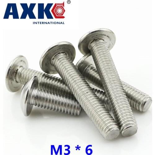 AXK Stainless Steel 50pcs 304 Cross Recessed Flat Head Machine Screw M3 * 6 Jisb1111 Wood Screws Screws Tornillos Para Madera