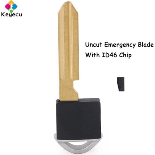 KEYECU Replacement Uncut Insert Emergency Blade With ID46 Chip - FOB for Infiniti for Nissan Rogue Teana Sentra Versa Cube Juke