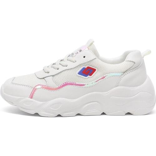 Round Toe Platform Low-Top Shoes Lace-Up Solid Color Sneakers Platform WomenS Shoes