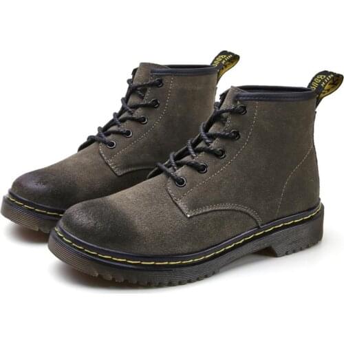 Genuine Leather Snow Boots Women Winter Thick Fur Warm Shoes Sneakers 2020 Retro Lace-Up Female Outdoor Motorcycle Booties