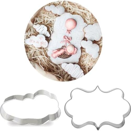 1pcs patisserie reposteria Baby Cradle Cloud Stainless Steel Cookie Cutters Sugar Fondant Cake Decor Tool Cupcake Biscuit Mould