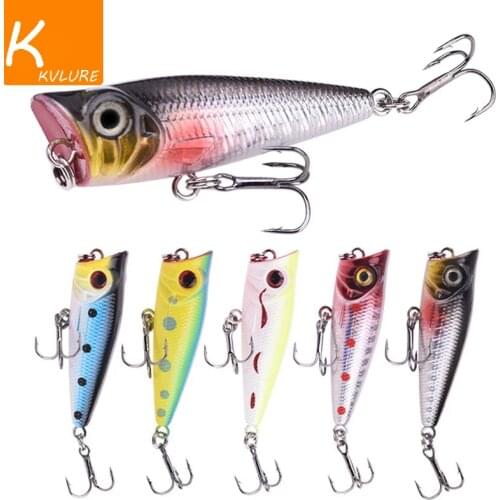 1Pcs Topwater Popper Fishing Lure 5cm 4.5g Floating Swim Wobblers Artificial Hard Fake Bait Bass Pike Crankbaits Isca Tackle