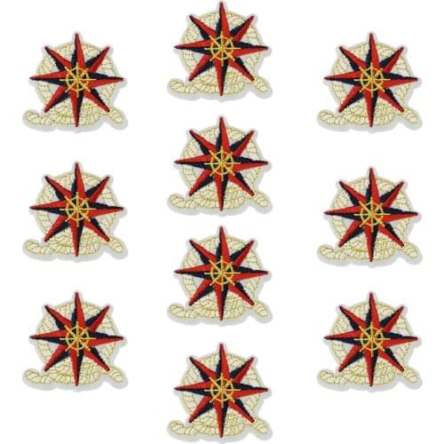 10pcs star rudder embroidered patches for clothing iron on patches for clothes badges clothes iron-on patches for jeans