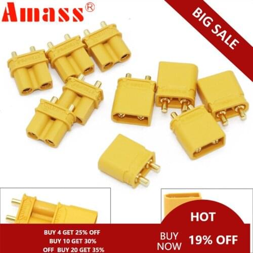 10pcs Amass XT30UPB XT30 UPB 2mm Plug Male Female Bullet Connectors Plugs for RC lipo battery (5 Pair) 30% OFF