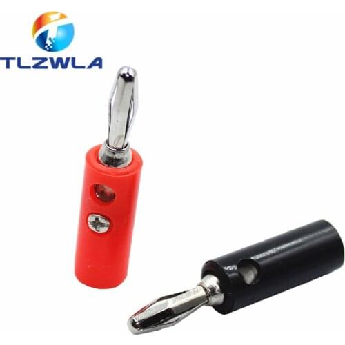 100Pcs Black & Red Wire Audio Speaker Cable Banana Plug Connectors 4mm Adapter 5pair