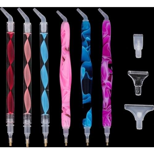 5D Resin Diamond Painting Pen with 4 drill picker Resin Point Drill Pens Cross Stitch Embroidery DIY Craft Sewing Accessories