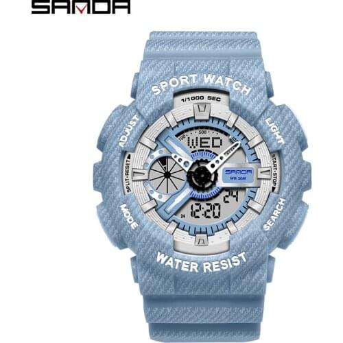 SANDA Women Sports Watches Multifunction Fashion Quartz Clock Luxury Analog Digital Waterproof Ladies Watches Relogio Feminino