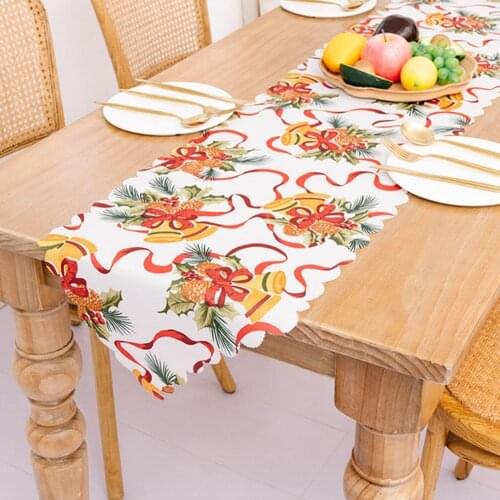 Table Runner Decor Foldable Soft Christmas Decorative Table Cover Tear Resistance Christmas Decoration Table Runner for Home