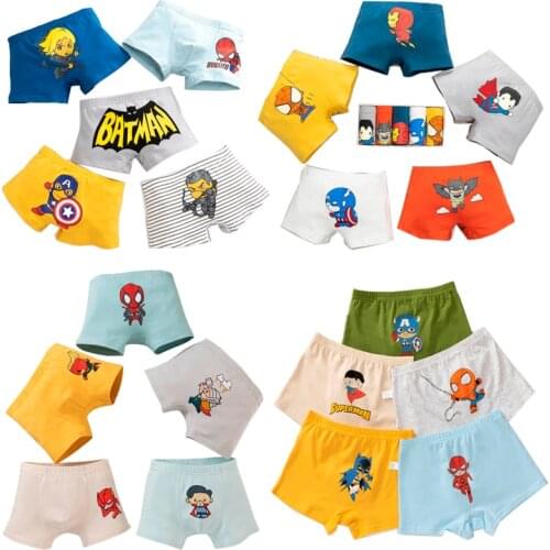 Disney Cartoon Spiderman Childrens Underwear Mens Boxer Boy Cotton Boxer Baby Boy Childrens Middle and Big Children