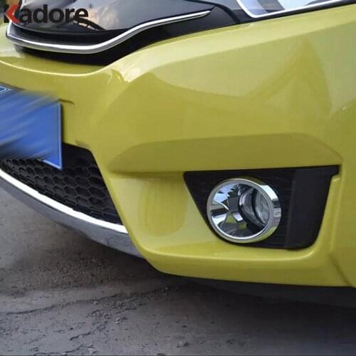 For Fit Jazz 2014 2015 2016 2017 ABS Chrome Front Rear Tail Fog Light Lamp Cover Sticker Decoration Trim Exterior Accessories
