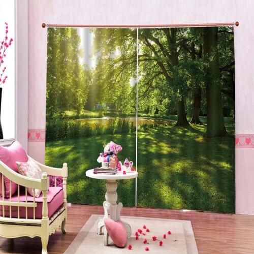 European 3D Curtains angel design Curtains For Living Room Bedroom green forest curtains Decoration curtains