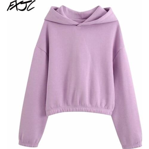 Purple Hooded Round Neck Wear Chic Female Coat Tops Korean Sweet Fashion Thin Line Vacation Harajuku Womens Jacket