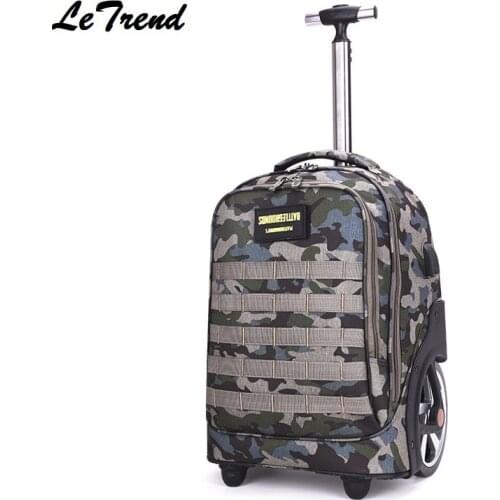 Camouflage USB Multi-function Travel Bag 20 inch Rolling Luggage Spinner Trolley Backpack Boarding Box Removable Trunk Suitcase