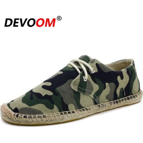 Lace up Canvas Shoes Men Flat Walking Shoe for Man Casual Home Street Shoes Male Camouflage Canvas Loafer Tenis Masculino Adulto