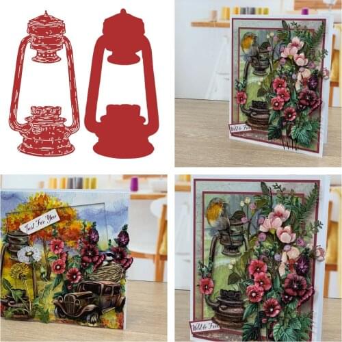 Kerosene lamp Metal Cutting Dies Scrapbook Diary Decoration Stencil Embossing Template DIY Greeting Card Handmade craft supplie