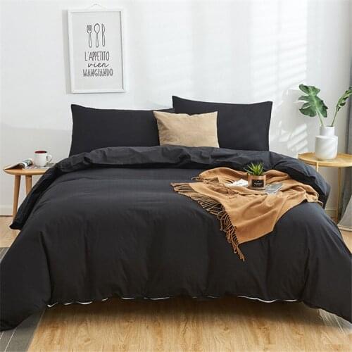 European Style Bed Linen Set, Pure Color, Pure Cotton, Light Luxury Duvet Cover Four-piece Set Simple Thickened Brushed Bedding