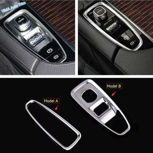 Lapetus Car Styling Center Control Gear Shift Parking Brake Button Cover Kit Fit For Volvo V90 Cross Country S90 2017 - 2019 ABS