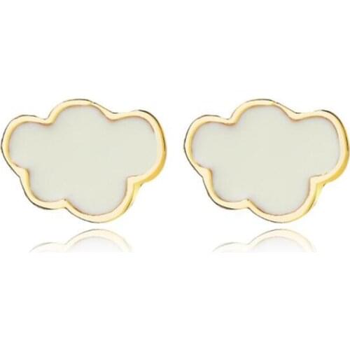 Sweet White Cloud Shaped Earrings for Women Alloy Small Stud Earrings Brinco Bijoux Ear Studs Female Friendship Jewelry Gift