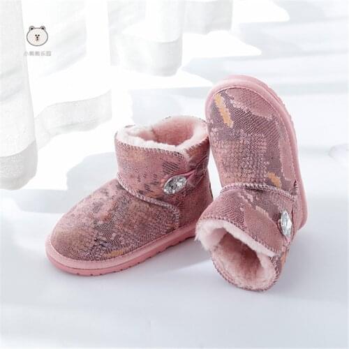 Fashion Warm Waterproof Plush Children Shoes 2020 Winter Childrens Snow Boots Boys Girls Genuine Leather Ankle Boots ботинки