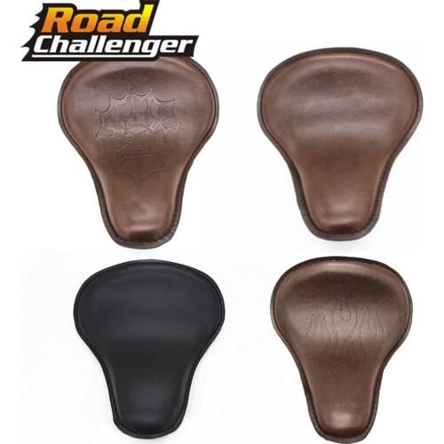 Motorcycle Black Brown PU Leather Solo Seat for Harley Custom Chopper Bobber Saddle Seat