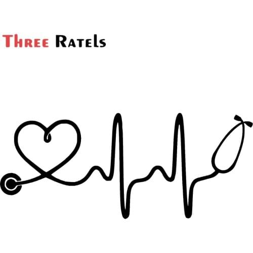 Three Ratels FD440 Nurse Stethoscope Heartbeat Car Sticker Personalized Decal Laptop Suitcase Motorcycle Auto Accessories PVC