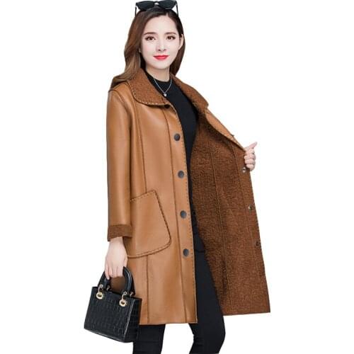 OKXGNZ Women's Leather Jackets With Fur