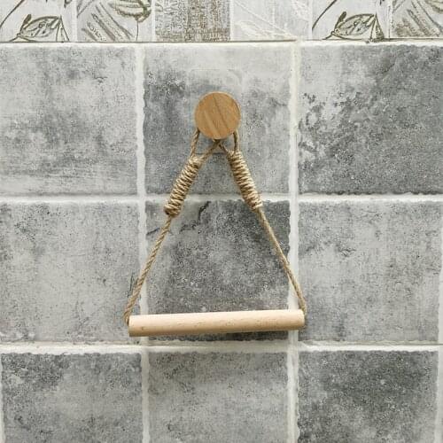 Retro Kitchen Roll Paper Accessory Hanging Rope Wall Mounted toilet paper holder Tube Bathroom Decor Rack Holders