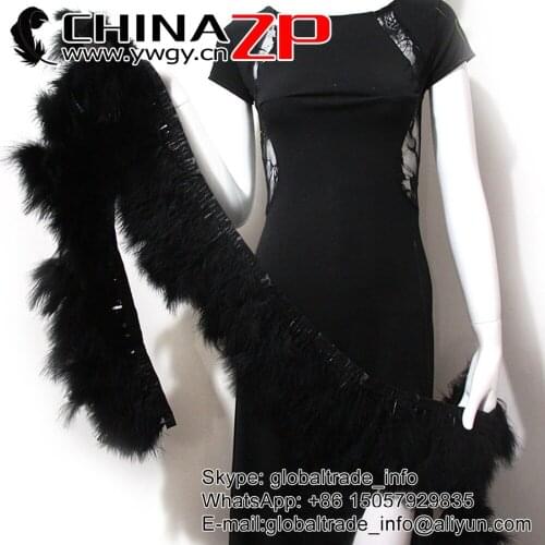 Retail and Wholesale in CHINAZP Factory Dyed Black Turkey Marabou Plumage Feathers Trim