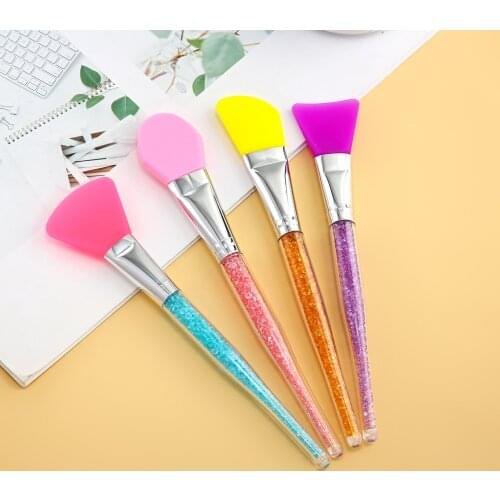 Silicone Mask Brush Rhinestone Rod Beauty Makeup Brush Beauty Tool Soft Head Mask Brush Mud Film Adjusting Stick