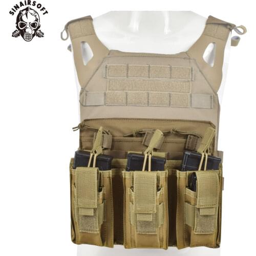 SINAIRSOFT Tactical MOLLE Triple .223/5.56mm Open Top Mag Magazine Pouch Paintball Airsoft LY2044
