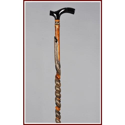 Stylish Walking Stick, Snake Special design, Cranberry wood, crafts, Crutches, Walker, balancing, help, orthopedic