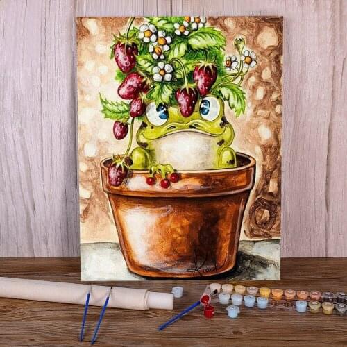 Toilet Monkey Fat Lady Paint By Numbers Package Oil Paints 40*50 Paiting By Numbers Home Decoration Kids Wholesale Drawing