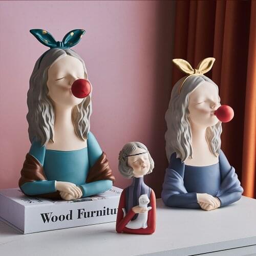 Home Decoration Accessories for Living Room Christmas Decorations Home Decore Resin People Figurines Souvenirs Love Gift Lovely