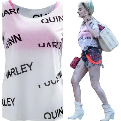 In Stock) Birds of Prey Cosplay Costume Underwear T-shirt Vest For Girls Adult Women Girls Halloween Carnival Ciostumes Gift