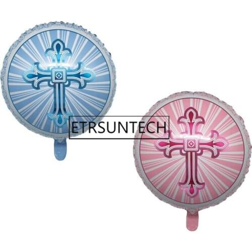 500pcs Easter Cross Round Balloons Inflatable Helium Pentecost Jesus Cross Easter Decoration Balloons Air Ballons