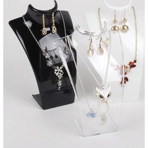 Acrylic Necklace Earring Jewelry Bust Display Stand Showcase Display Mannequin Necklace Jewelry Pendant Display Stand Holder