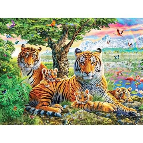 ARMYQZDIY 5D full square diamond round diamond diamond painting "cute animal tiger" embroidery cross stitch mosaic rhinestone ho