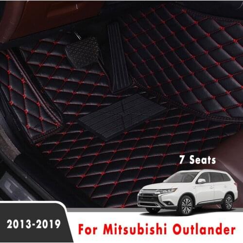 For Mitsubishi Outlander 2018 2017 2016 2015 2014 2013 (7 Seats) Car Floor Mats Custom Interior Leather Carpets Protect